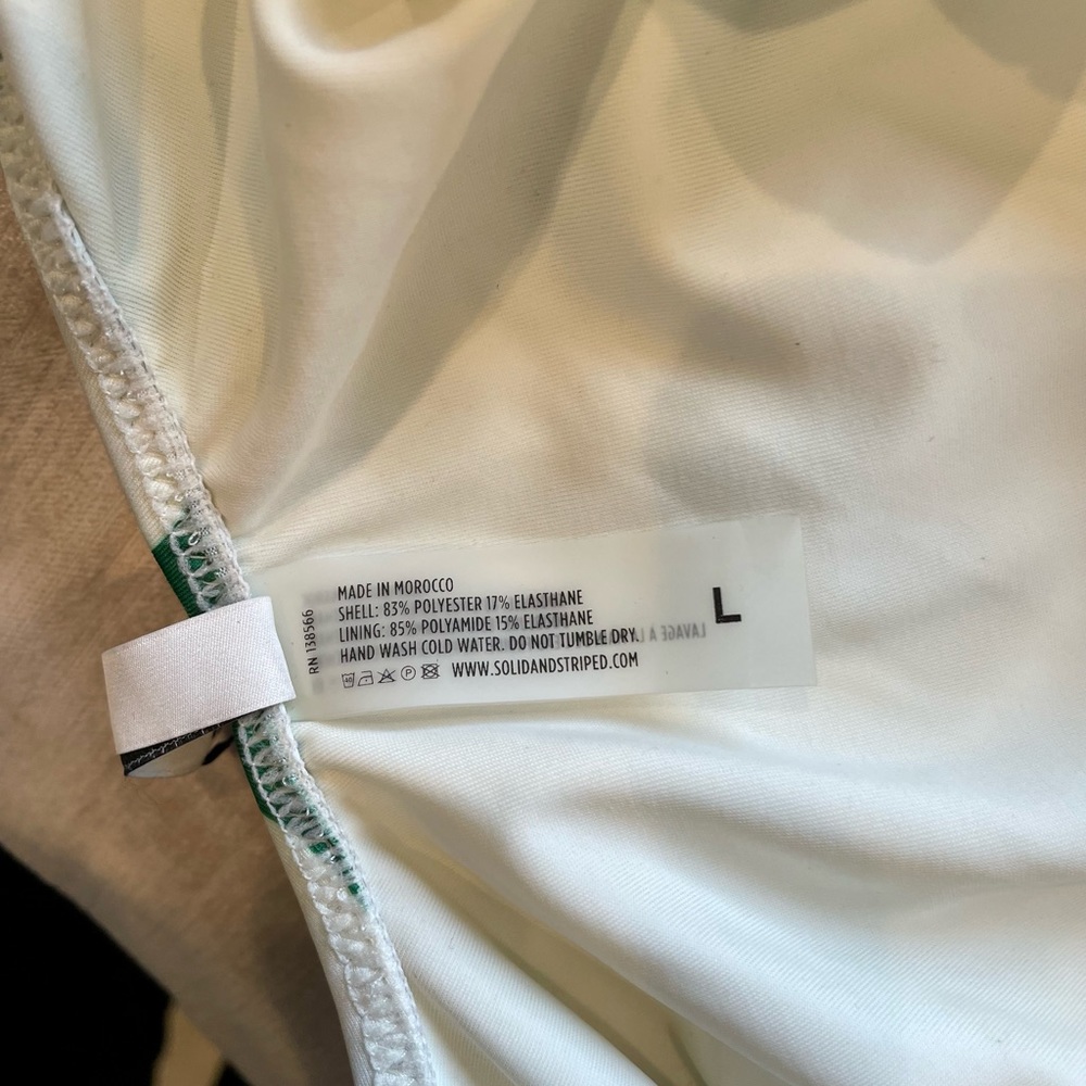 Solid & Striped The Michelle Green Striped Lemon … - image 3